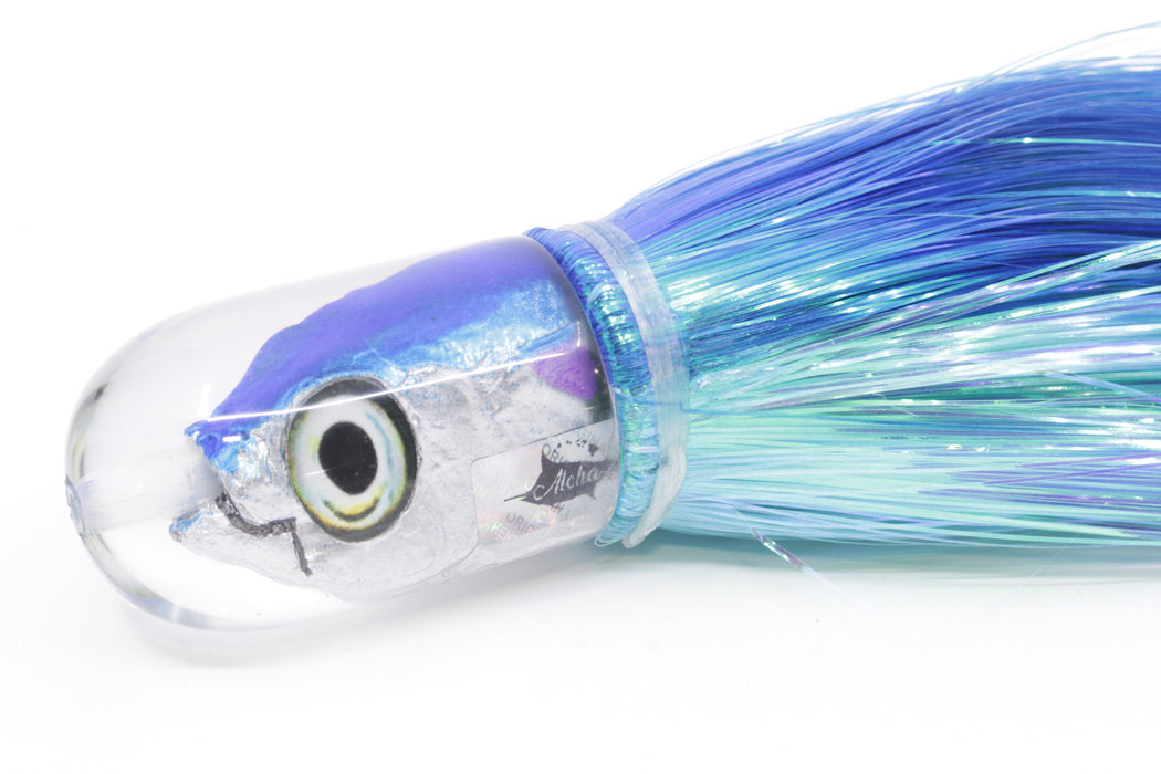 Aloha Lures Blue-Ice Blue Back Purple Fins Magic Malolo 9" 4oz Strobez Blue-Ice Blue