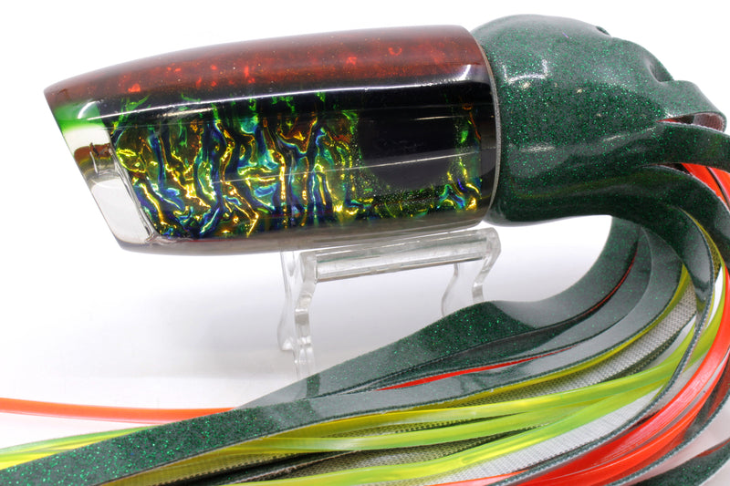 Coggin Lures Yellow-Blue Dichro Orange-Green Back Copycat Plunger 14" 9oz Vinyl Green