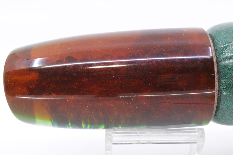 Coggin Lures Yellow-Blue Dichro Orange-Green Back Copycat Plunger 14" 9oz Vinyl Green