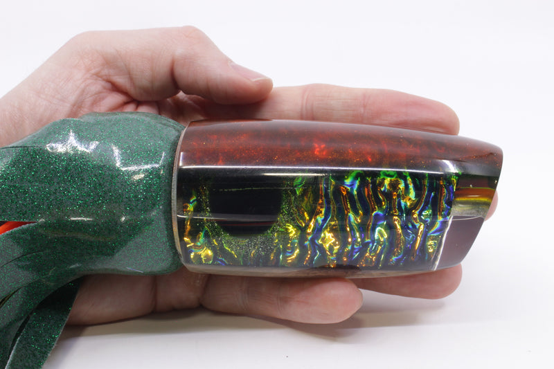 Coggin Lures Yellow-Blue Dichro Orange-Green Back Copycat Plunger 14" 9oz Vinyl Green