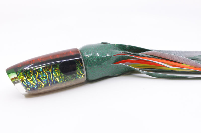 Coggin Lures Yellow-Blue Dichro Orange-Green Back Copycat Plunger 14" 9oz Vinyl Green