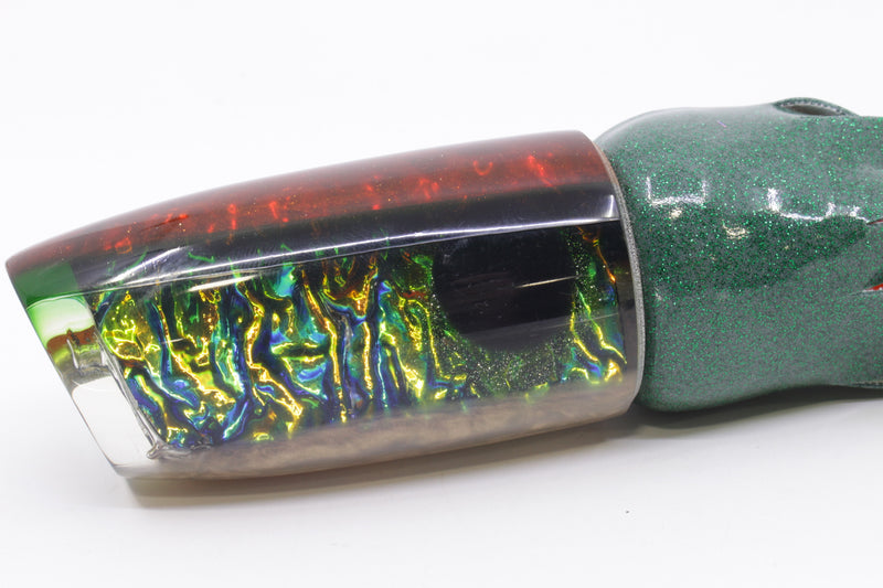 Coggin Lures Yellow-Blue Dichro Orange-Green Back Copycat Plunger 14" 9oz Vinyl Green