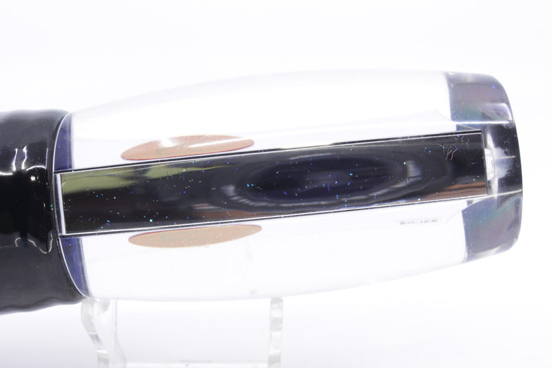 Bonze Lures Clear Mirrored Red Eyes Violator 14" 17oz Skirted Black-Ice Blue-Purple