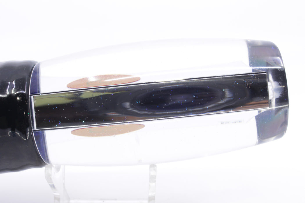 Bonze Lures Clear Mirrored Red Eyes Violator 14" 17oz Skirted Black-Ice Blue-Purple