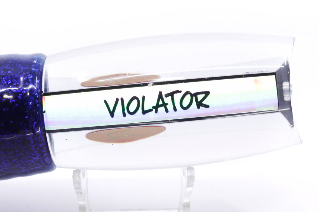 Bonze Lures Clear Mirrored Red Eyes Violator 14" 17oz Skirted Black-Ice Blue-Purple