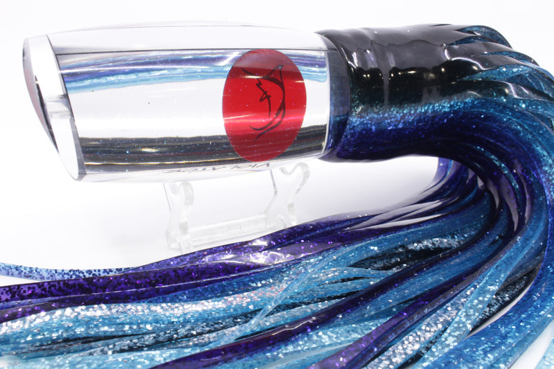 Bonze Lures Clear Mirrored Red Eyes Violator 14" 17oz Skirted Black-Ice Blue-Purple