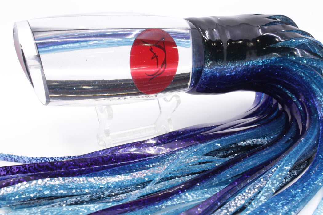 Bonze Lures Clear Mirrored Red Eyes Violator 14" 17oz Skirted Black-Ice Blue-Purple