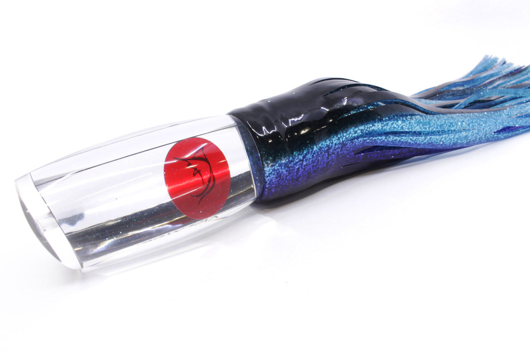 Bonze Lures Clear Mirrored Red Eyes Violator 14" 17oz Skirted Black-Ice Blue-Purple