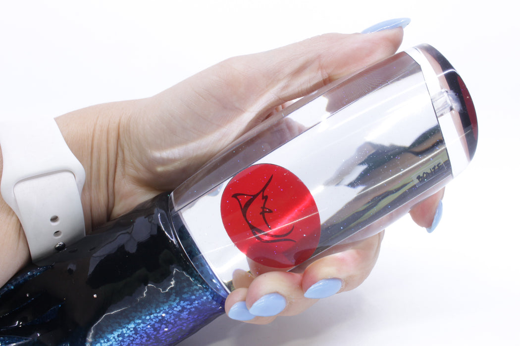 Bonze Lures Clear Mirrored Red Eyes Violator 14" 17oz Skirted Black-Ice Blue-Purple