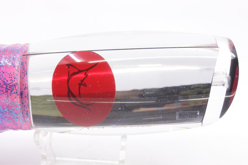 Bonze Lures Clear Mirrored Red Eyes Violator 14" 17oz Skirted Pink/Blue