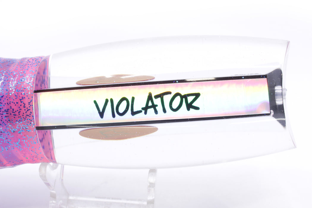 Bonze Lures Clear Mirrored Red Eyes Violator 14" 17oz Skirted Pink/Blue