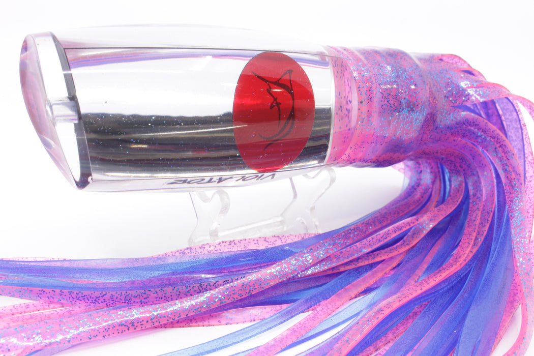 Bonze Lures Clear Mirrored Red Eyes Violator 14" 17oz Skirted Pink/Blue