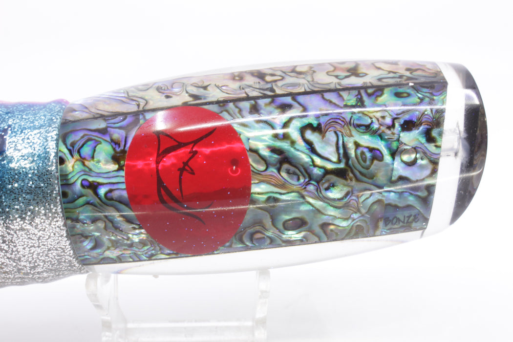 Bonze Lures Paua Shell Red Eyes Violator 14" 17oz Skirted Pink-Blue-Silver/Evil