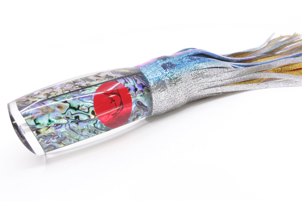 Bonze Lures Paua Shell Red Eyes Violator 14" 17oz Skirted Pink-Blue-Silver/Evil