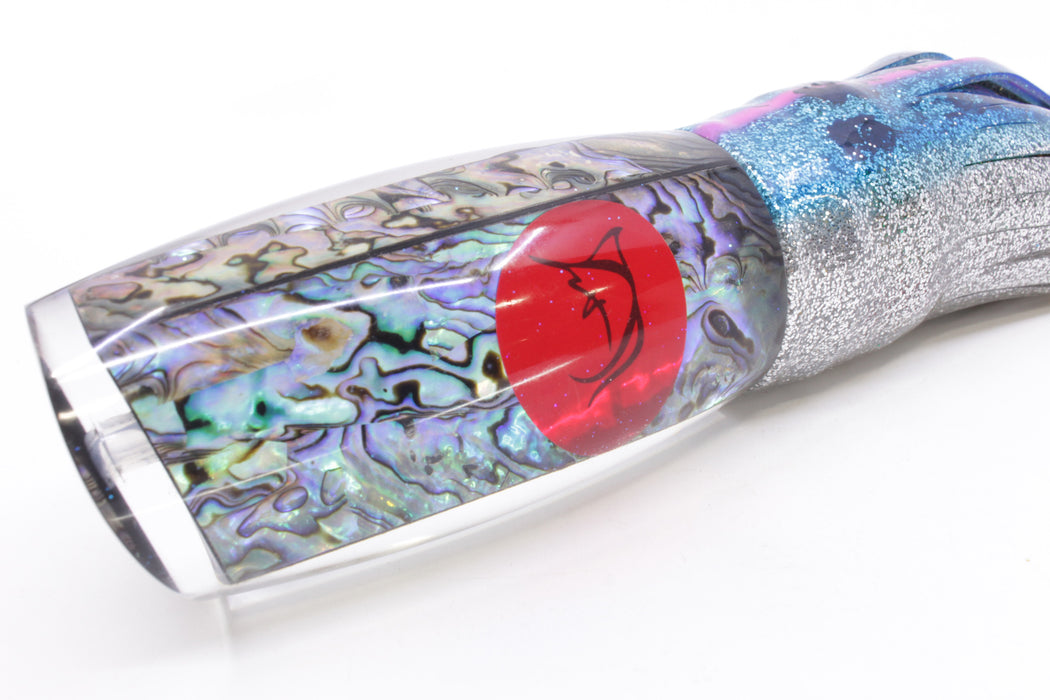 Bonze Lures Paua Shell Red Eyes Violator 14" 17oz Skirted Pink-Blue-Silver/Evil