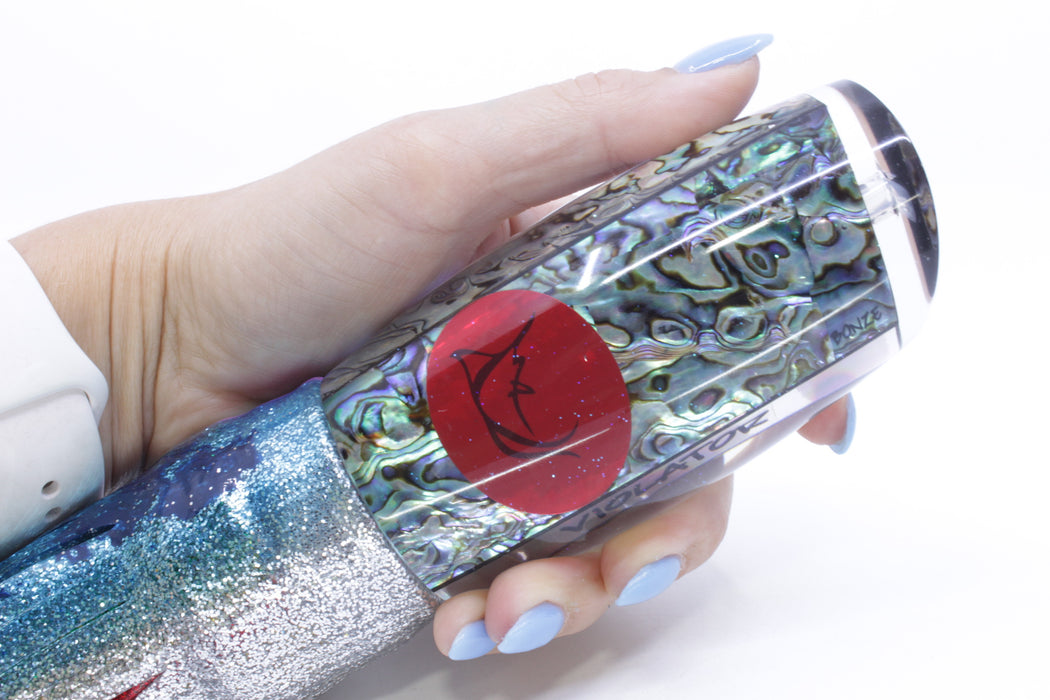 Bonze Lures Paua Shell Red Eyes Violator 14" 17oz Skirted Pink-Blue-Silver/Evil