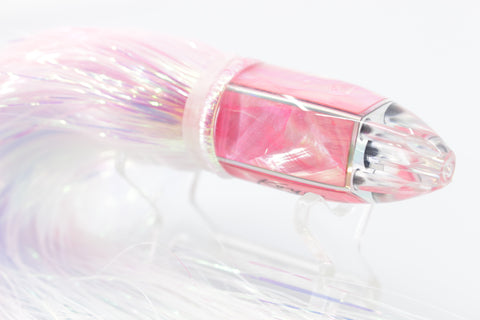 Koya Lures Pink MOP No Eye 4-Hole Bullet 6" 3oz Flashabou Pink-White-Ice Blue