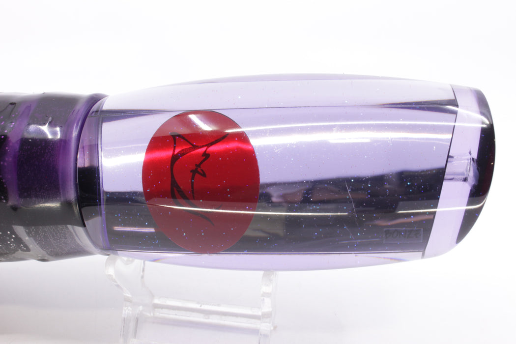 Bonze Lures Purple Mirrored Red Eyes Violator 14" 17oz Skirted Purple Skipjack