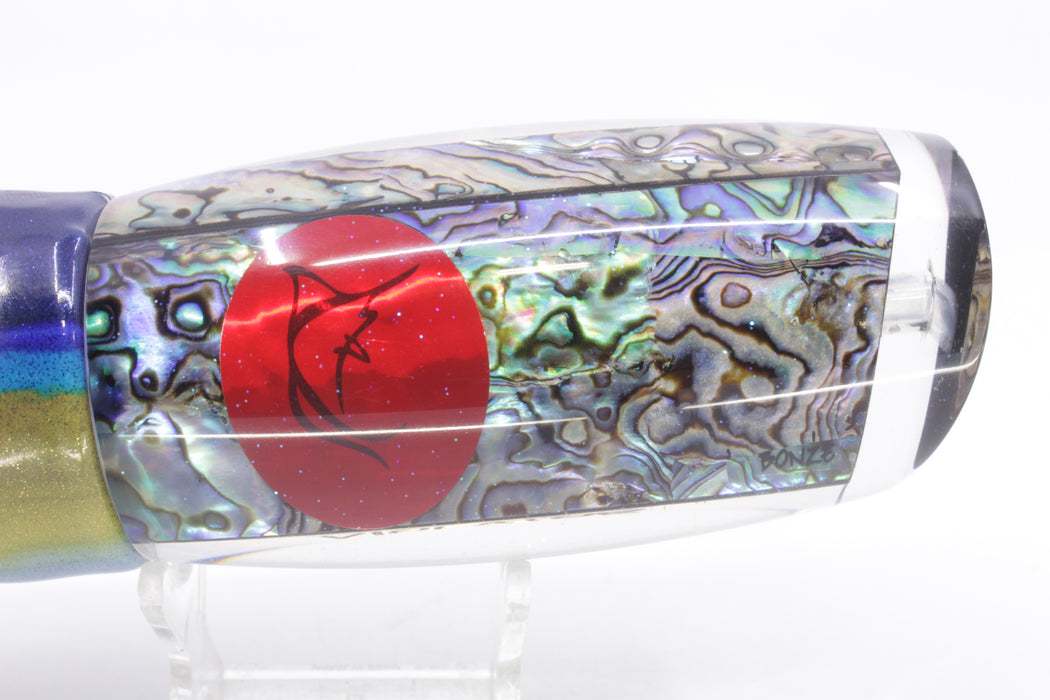 Bonze Lures Paua Shell Red Eyes Violator 14" 14.6oz Fire Tailz Vinyl Yellowfin