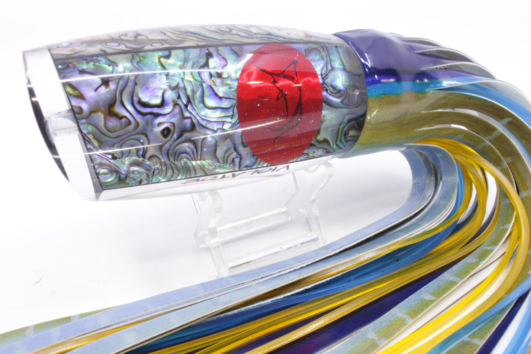 Bonze Lures Paua Shell Red Eyes Violator 14" 14.6oz Fire Tailz Vinyl Yellowfin