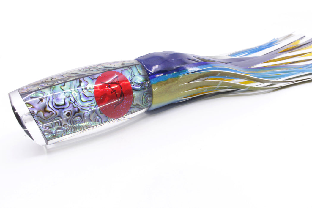 Bonze Lures Paua Shell Red Eyes Violator 14" 14.6oz Fire Tailz Vinyl Yellowfin