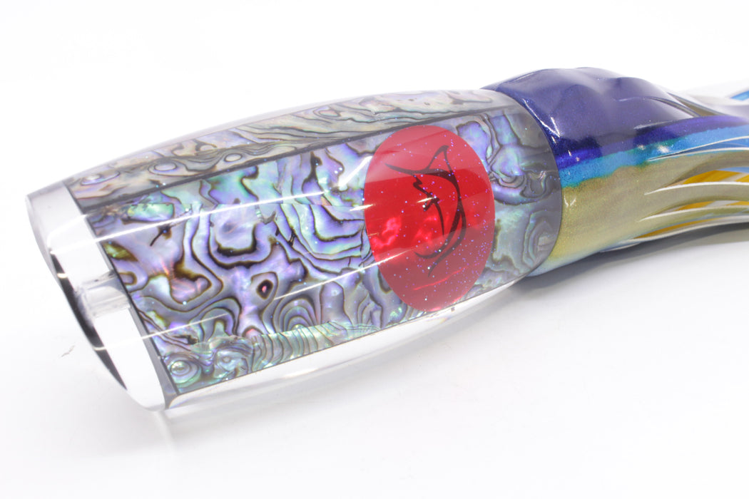 Bonze Lures Paua Shell Red Eyes Violator 14" 14.6oz Fire Tailz Vinyl Yellowfin