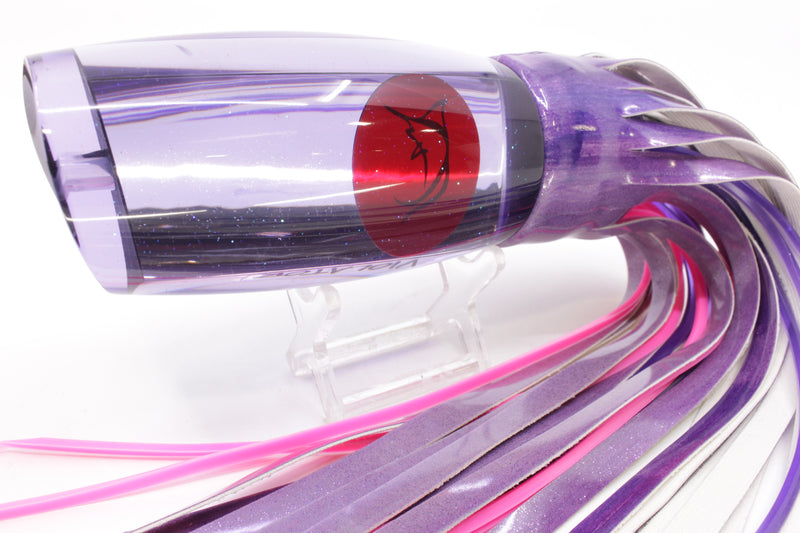 Bonze Lures Purple Mirrored Red Eyes Violator 14" 14.6oz Fire Tailz Vinyl Purple Eclipse