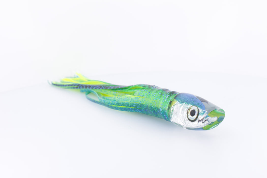 Aloha Lures Ice Blue-Turquoise Back Malolo Dink Bait 9" 4oz Skirted Blue Green