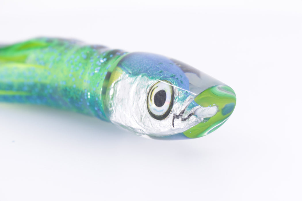 Aloha Lures Ice Blue-Turquoise Back Malolo Dink Bait 9" 4oz Skirted Blue Green