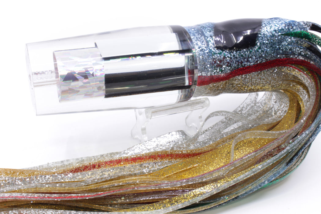 Aloha Lures Clear Mirrored Silver Rainbow Sundowner 14" 11.5oz Skirted Evil