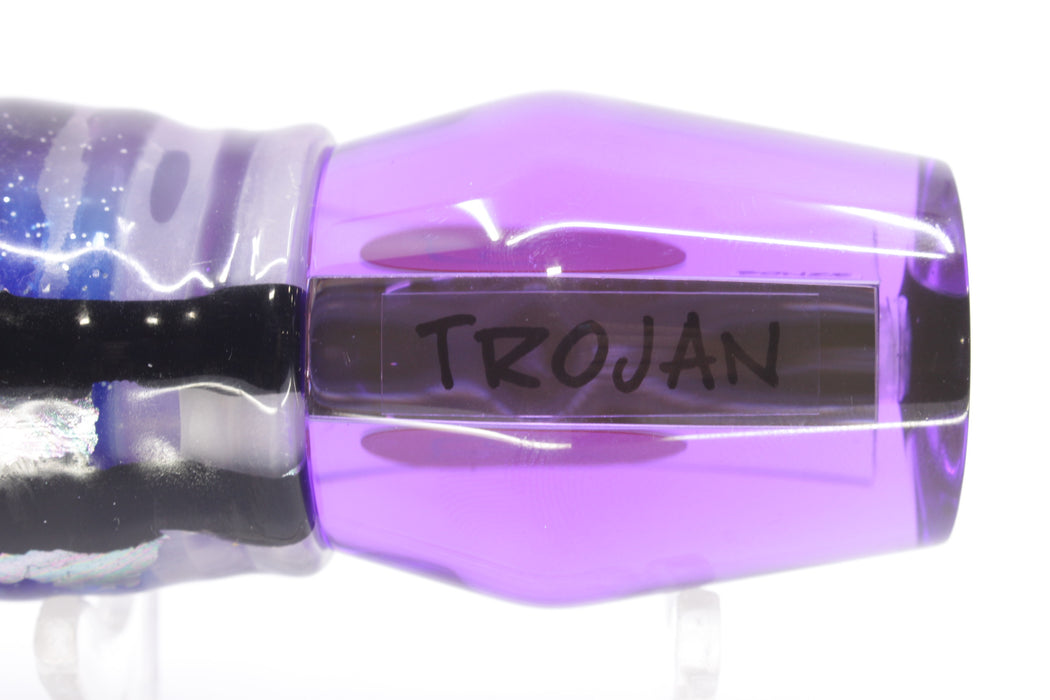 Bonze Lures Purple Mirrored Red Eyes Trojan 10" 5oz Skirted Purple Skipjack