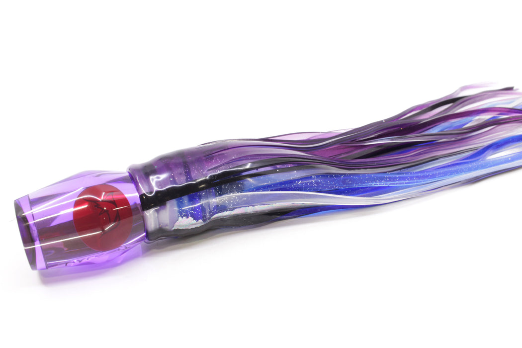 Bonze Lures Purple Mirrored Red Eyes Trojan 10" 5oz Skirted Purple Skipjack