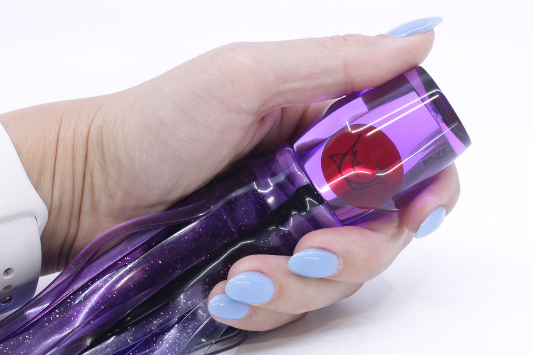 Bonze Lures Purple Mirrored Red Eyes Trojan 10" 5oz Skirted Purple Skipjack