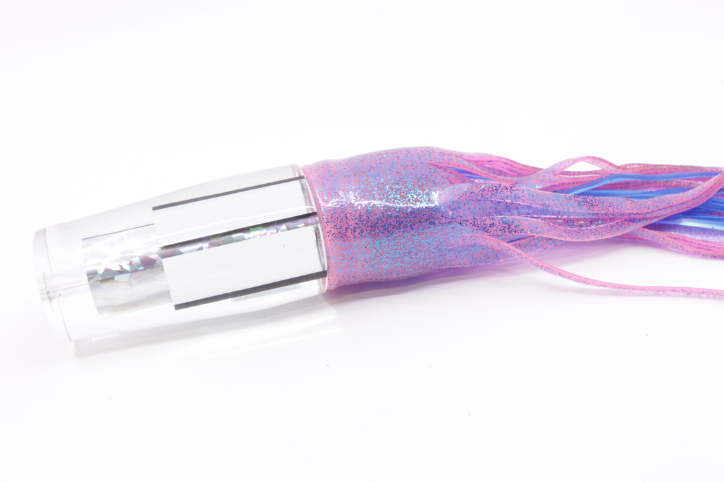 Aloha Lures Clear Mirrored Silver Rainbow Sundowner 14" 11.5oz Skirted Pink