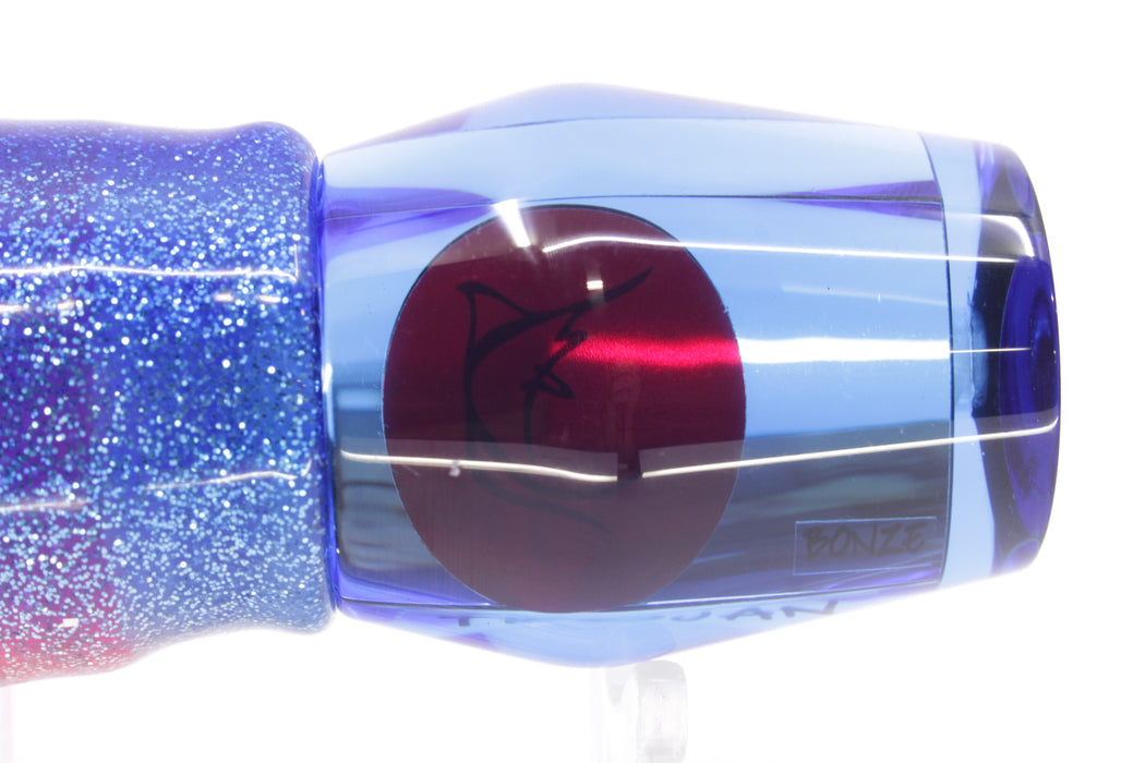 Bonze Lures Blue Mirrored Red Eyes Trojan 10" 5oz Skirted Blue-Silver/Pink