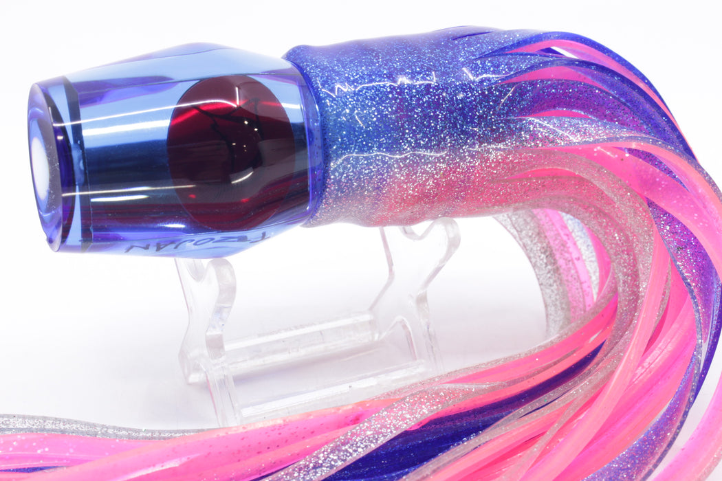 Bonze Lures Blue Mirrored Red Eyes Trojan 10" 5oz Skirted Blue-Silver/Pink