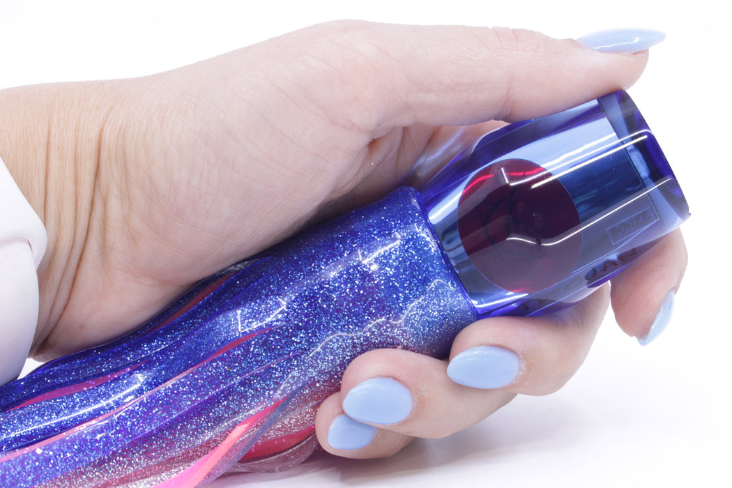 Bonze Lures Blue Mirrored Red Eyes Trojan 10" 5oz Skirted Blue-Silver/Pink