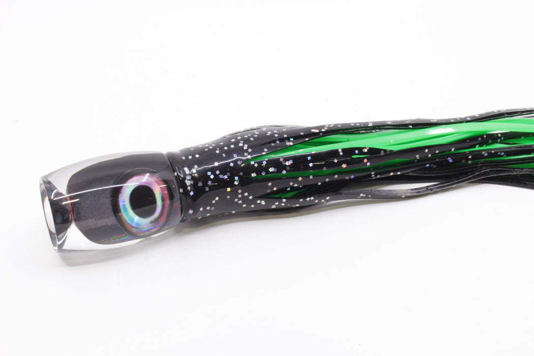 Aloha Lures Black Rainbow Taxi Eyes Small Beauty 7" 2.6oz Skirted Black/Green