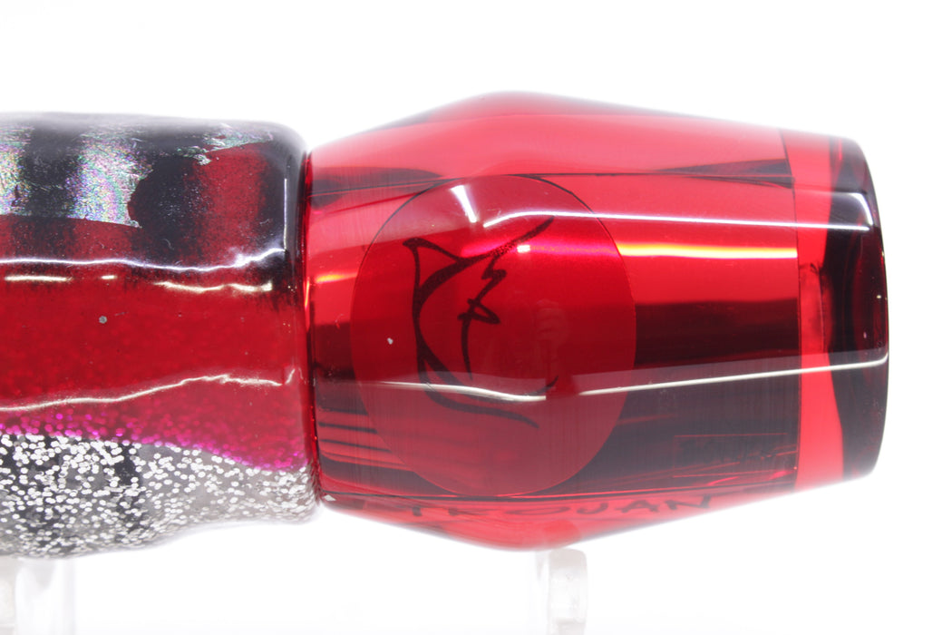 Bonze Lures Red Mirrored Red Eyes Trojan 10" 5oz Skirted Red Aurora