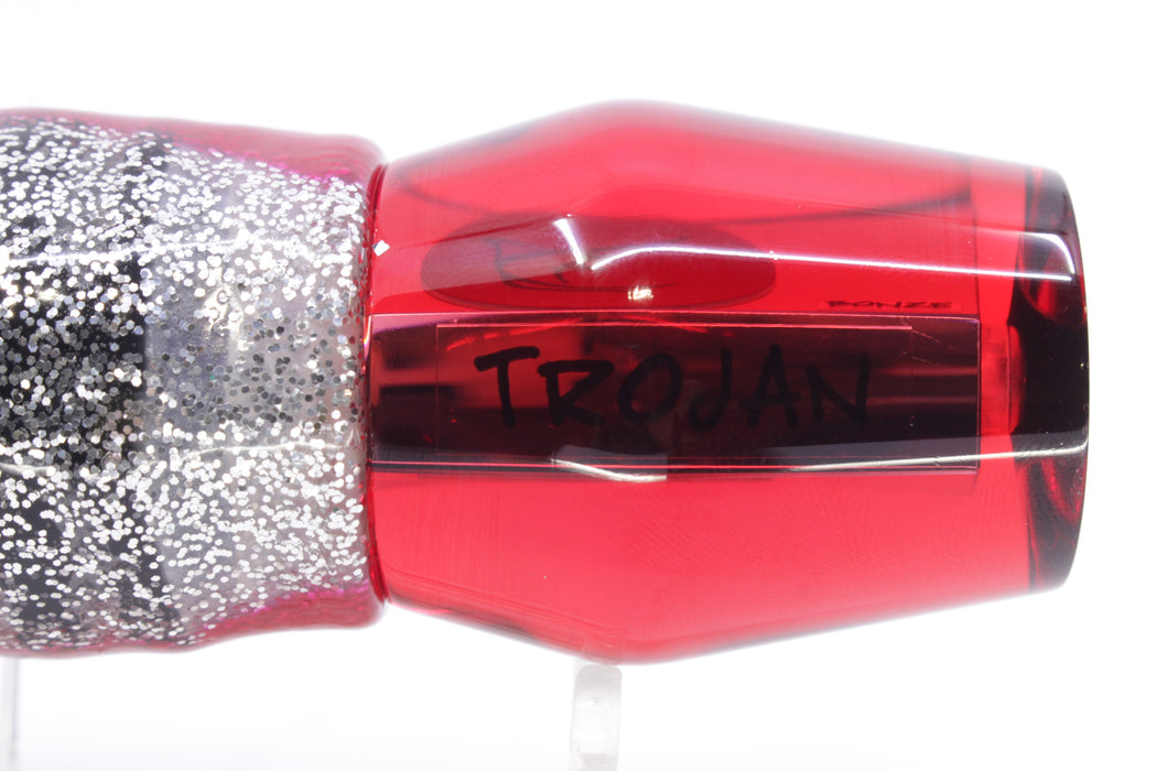 Bonze Lures Red Mirrored Red Eyes Trojan 10" 5oz Skirted Red Aurora