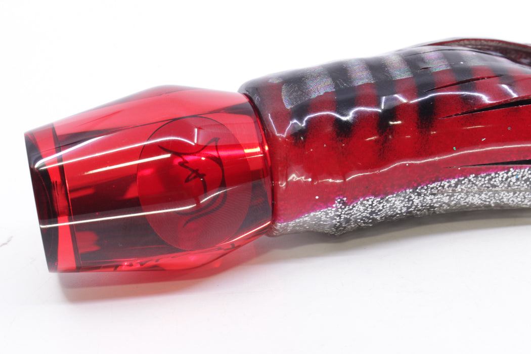 Bonze Lures Red Mirrored Red Eyes Trojan 10" 5oz Skirted Red Aurora