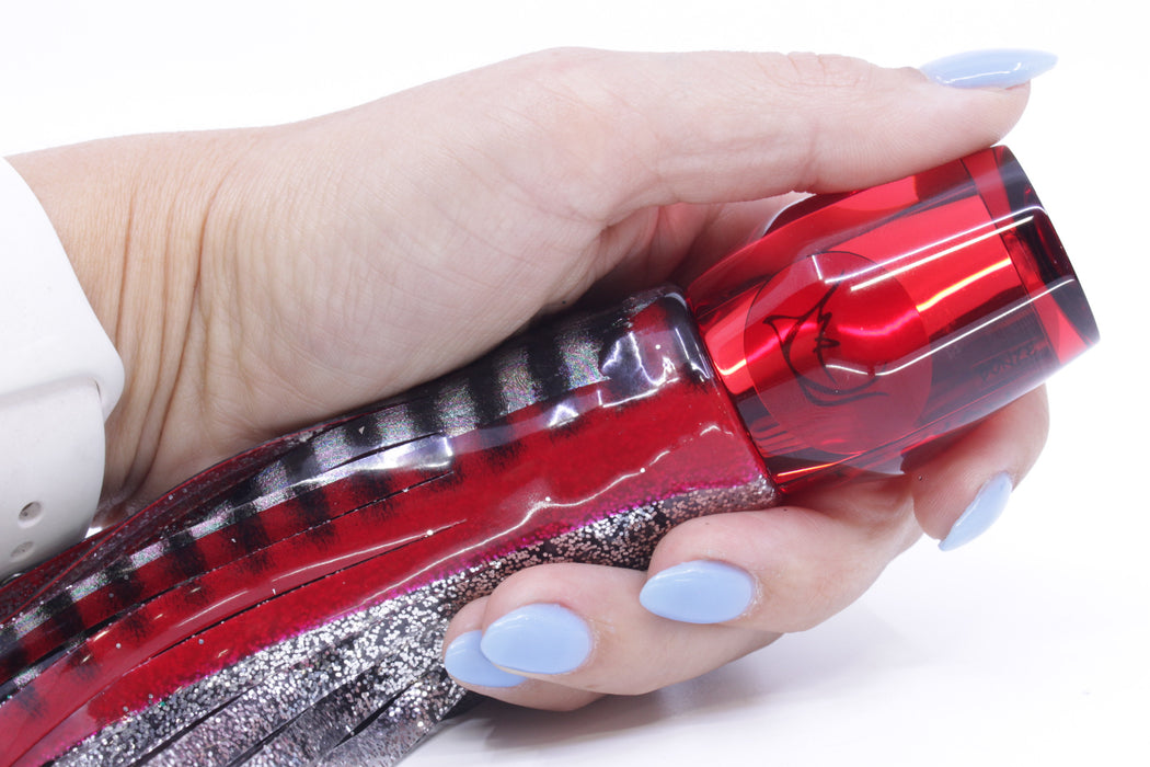 Bonze Lures Red Mirrored Red Eyes Trojan 10" 5oz Skirted Red Aurora