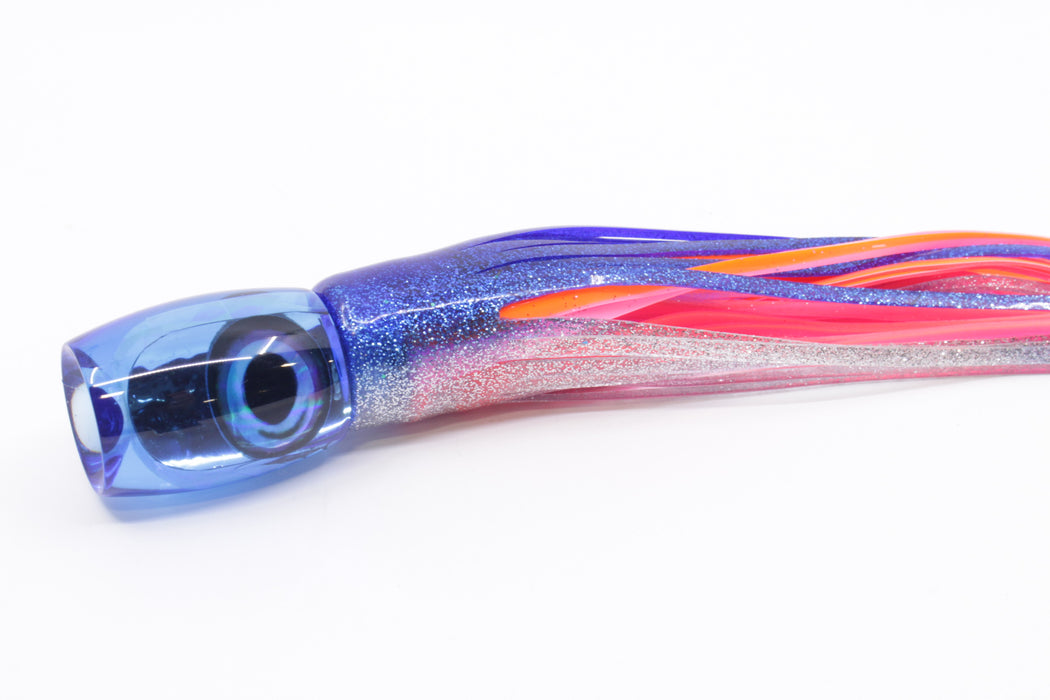 Aloha Lures Blue Chrome Taxi Eyes Small Beauty 7" 2.6oz Skirted Blue-Silver/Pink