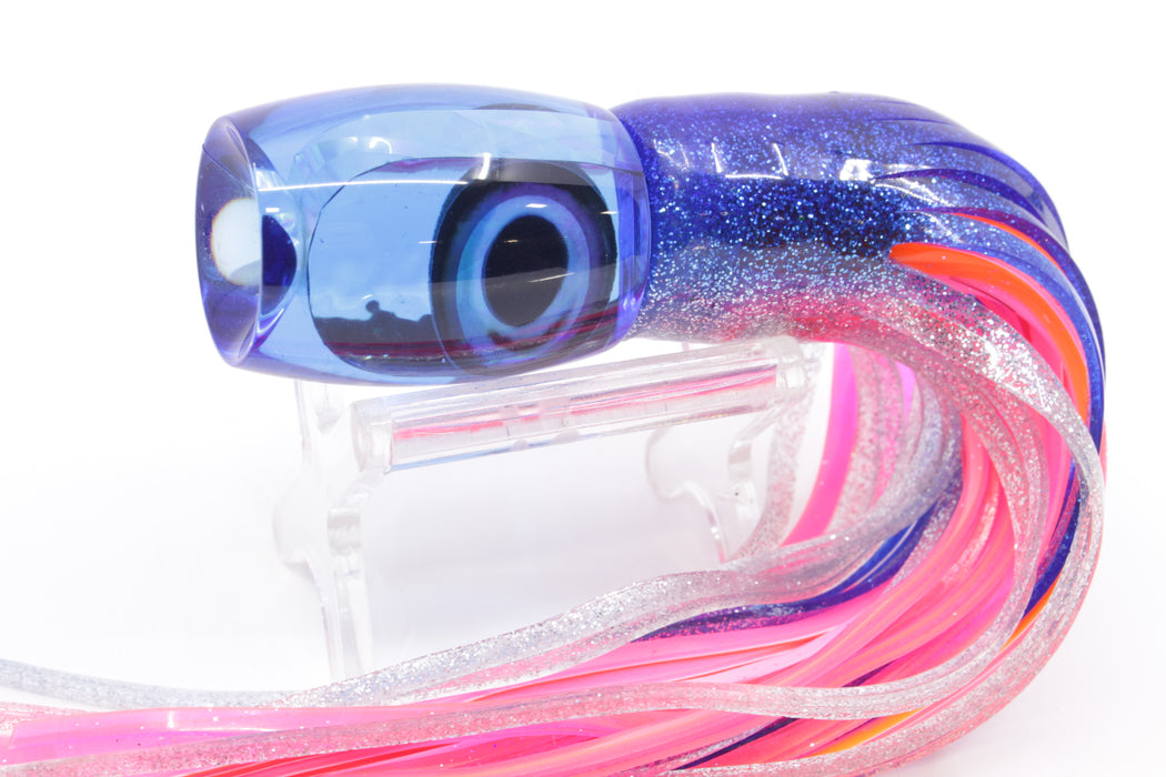 Aloha Lures Blue Chrome Taxi Eyes Small Beauty 7" 2.6oz Skirted Blue-Silver/Pink