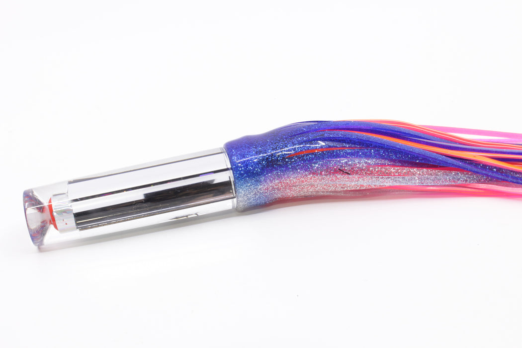 Aloha Lures Mirrored Large Crack Pipe 7" 3.5oz Skirted Blue-Silver/Pink