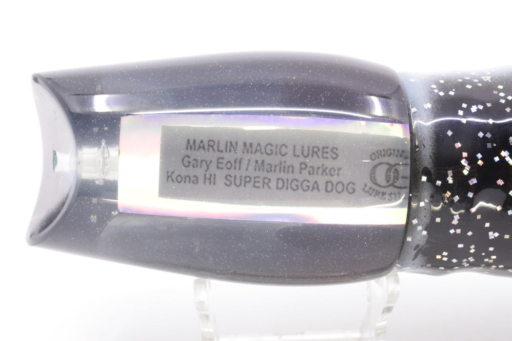 Marlin Magic Tahitian MOP Black Back Red Eyes Super Digga Dog 16" 15.5oz Skirted