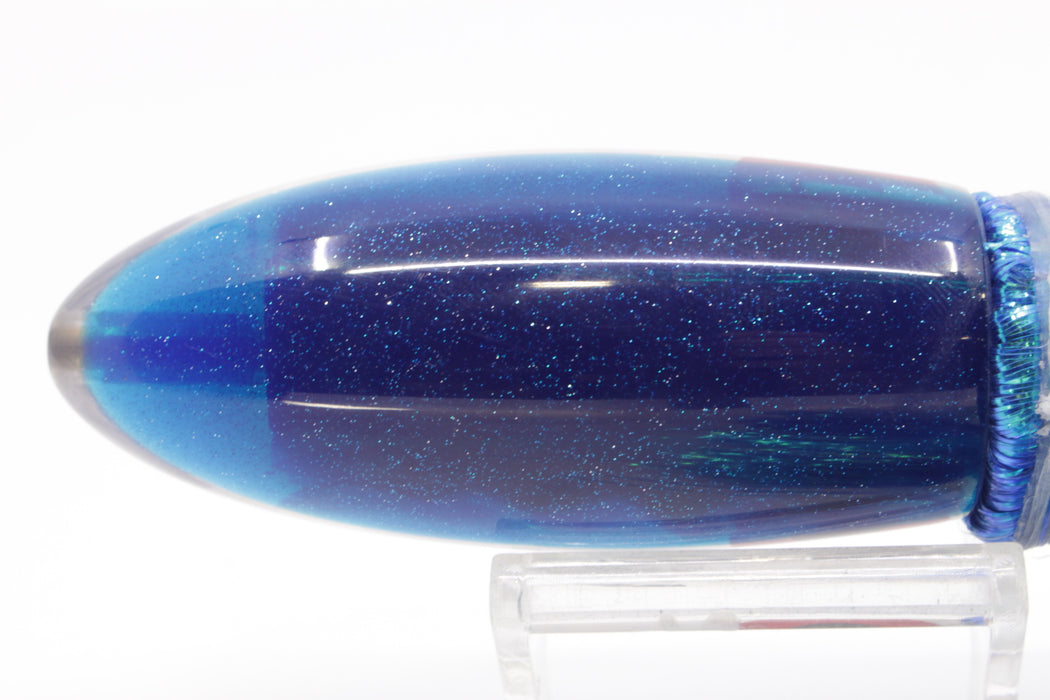 Coggin Lures Real White Ripple MOP Blue Back Da Bomb Bullet 9" 7.5oz Strobez Royal Blue