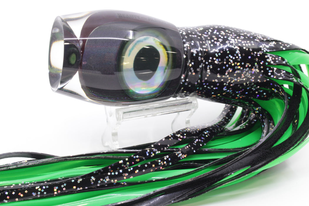 Aloha Lures Black Rainbow Taxi Eyes Large Beauty 12" 10.5oz Skirted Black/Green