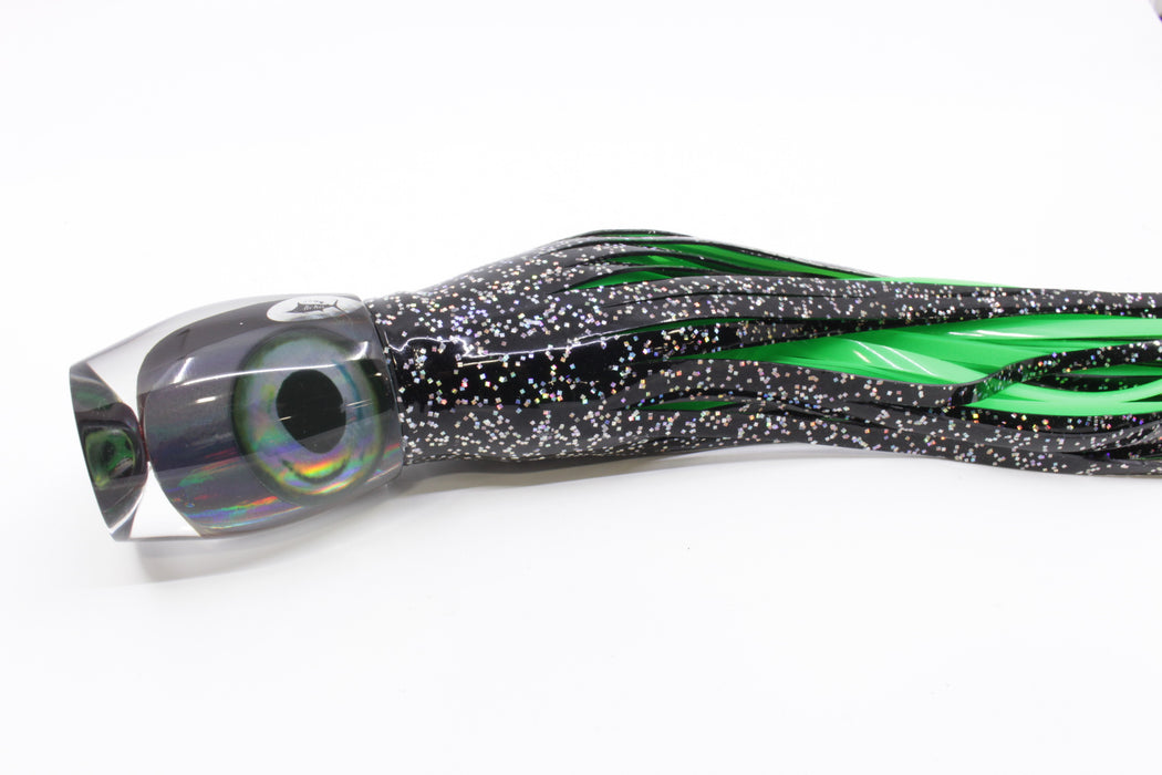 Aloha Lures Black Rainbow Taxi Eyes Large Beauty 12" 10.5oz Skirted Black/Green