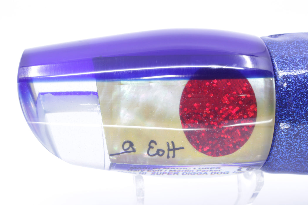 Marlin Magic Golden MOP Blue Back Red Eyes Super Digga Dog 16" 12oz Vinyl Blue